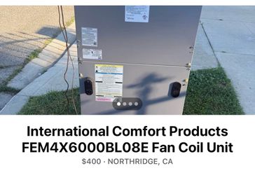 International Comfort Products FEM4X6000BL08E Fan Coil Unit