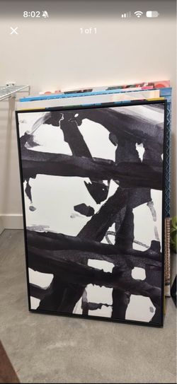 Large Black and White Abstract Canvas Art