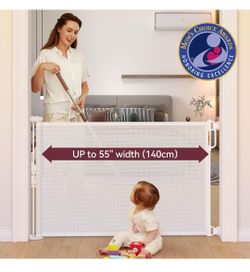 Momcozy Retractable Baby Gate Fits Openings Up To 55" Wide