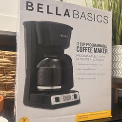 Bella Basics 12-Cup Programmable Coffee Maker – Brand New in Box