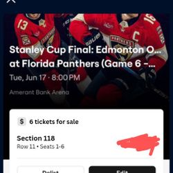 Stanley Cup Final: Edmonton Oilers At Panthers Game 6  