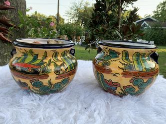 Ollas de talavera, flower pot planters