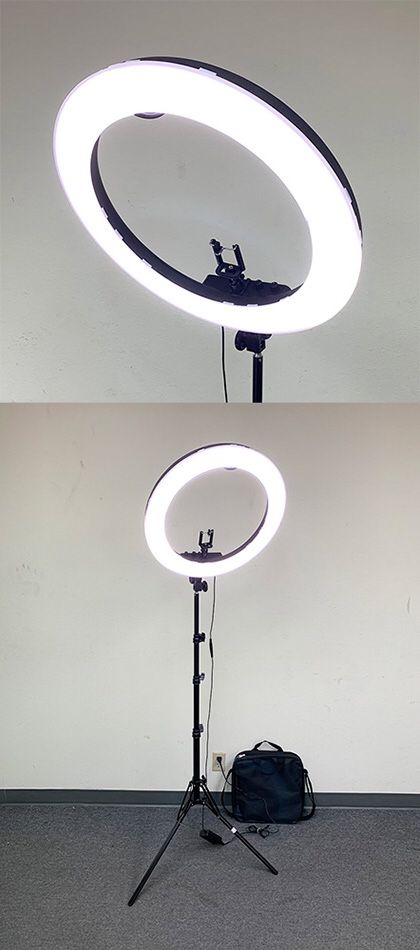 Brand New $90 each LED 19” Ring Light Photo Stand Lighting 50W 5500K Dimmable Studio Video Camera