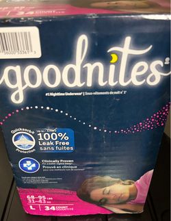 Goodnites Nighttime Underwear Large 34 Count (68-95 Pounds)