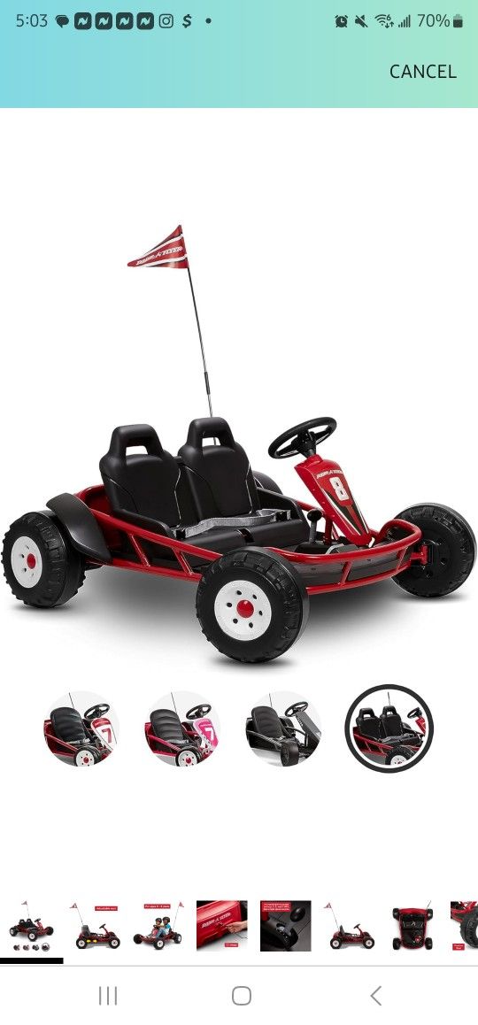 Radio Flyer Ultimate 24 Volt Electric Go Kart For Kids Ages 8,