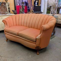 Orange Scallop Deco Love Seat At BoneJax 
