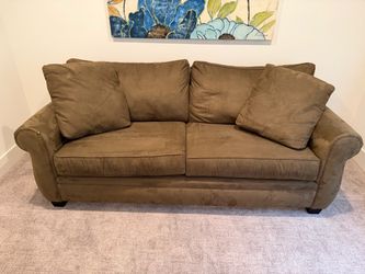 Brown Microfiber Two-Cushion sleeper Sofa