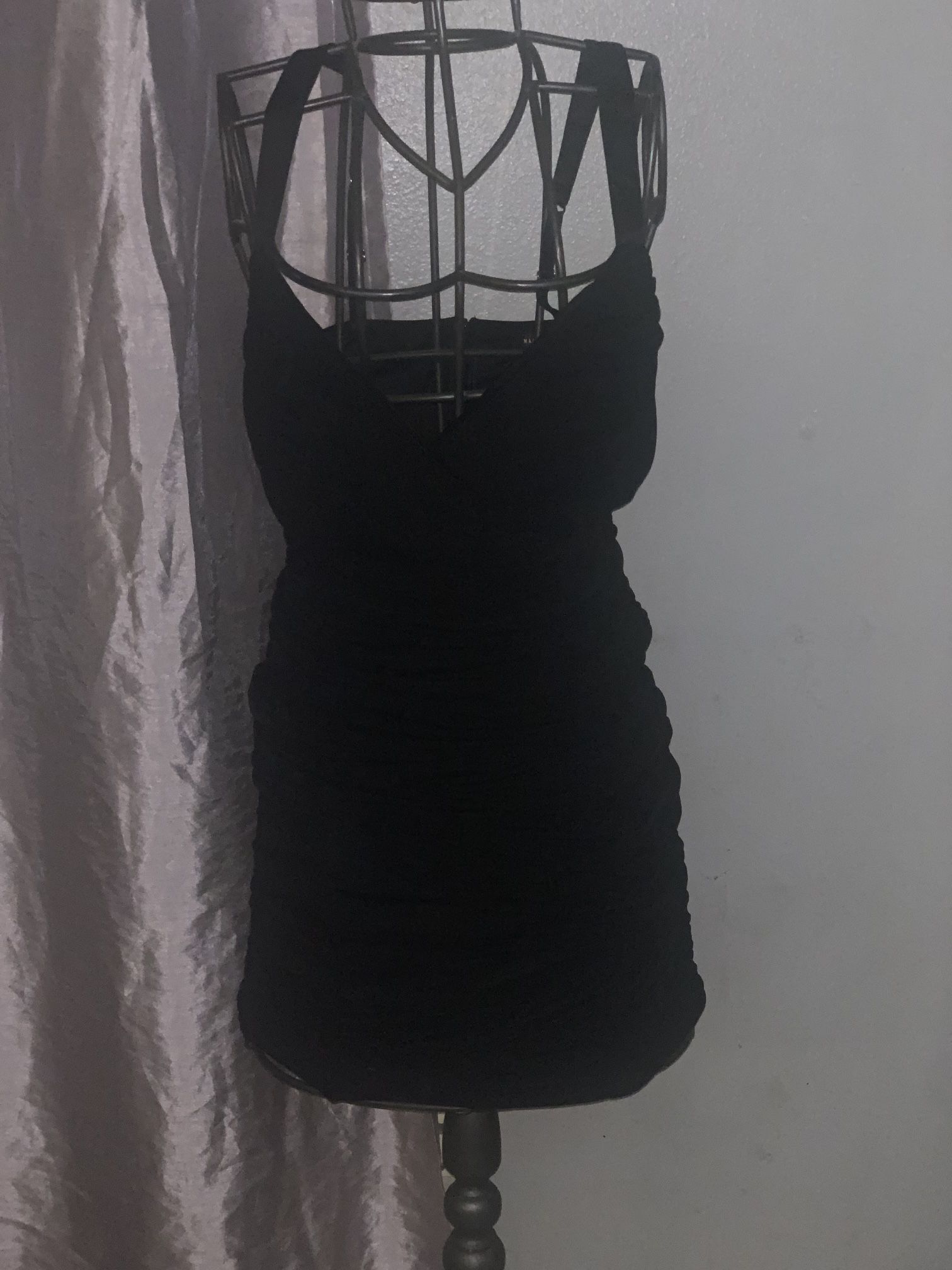 NEW NEVER WORN Black Mesh Dress Adjustable Length