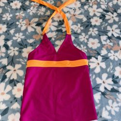 Lands’ End Girls Tankini Halter Swim Top. Size 6X/7 SPF 50+ In Mint Condition!