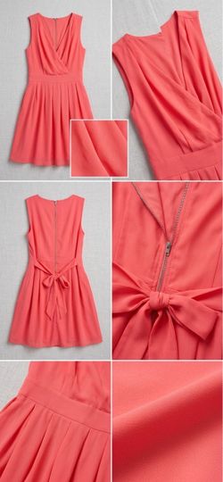 Red Sleeveless V-Neck Midi Dress