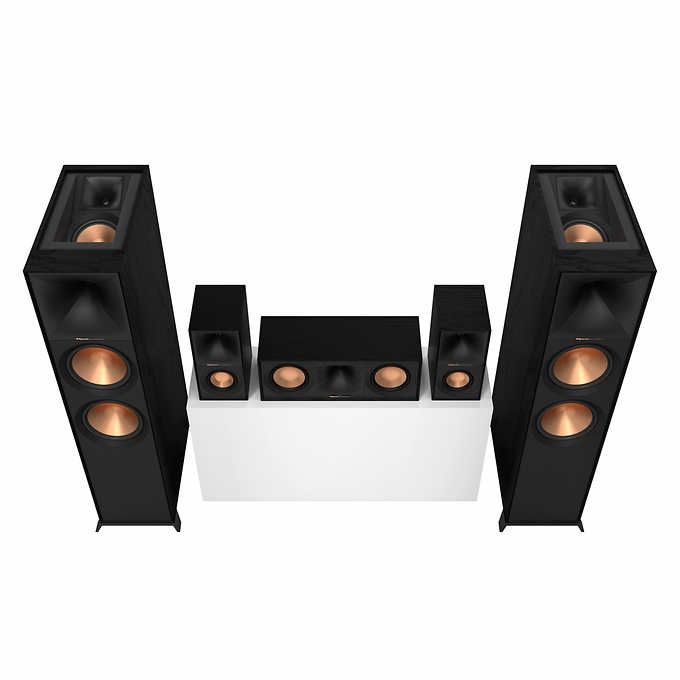 Klipsch Reference Dolby Atmos 5.0.2 Surround System 2 Big Tower Speaker 2 Bookshelf and 1 Big Center