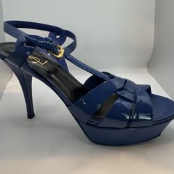 Beautiful YSL Tribute Patent Leather Sandals — Size 40