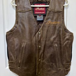 Indian Motorcycle Leather Vest, Size Medium (men’s) 
