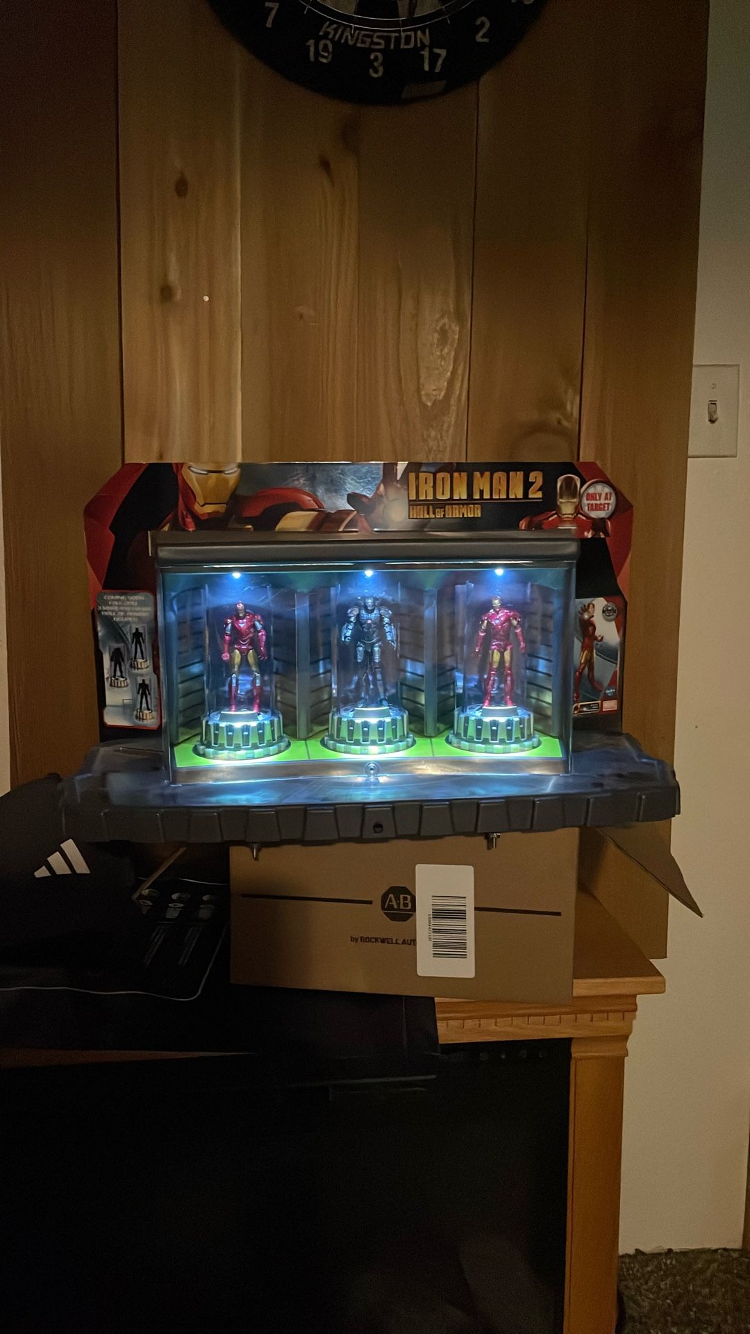 Infrared light up display Iron Man three action figures