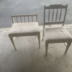Antique Chair And Bench Set