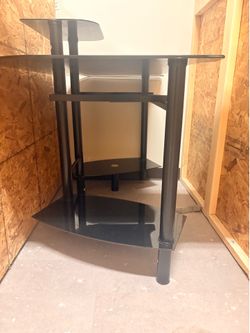Black glass top desk