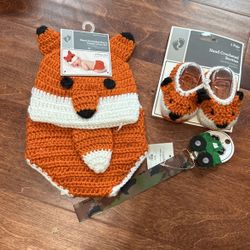 Newborn Set - Hat, Booties, And Diaper Cover 