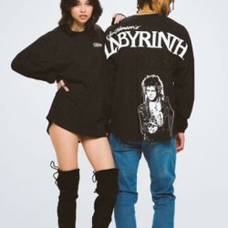 Spirit Jersey Jim Henson's LABYRINTH Movie Black Sparkle Size Large