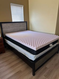 Queen bed frame and box spring