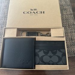 Mens coach wallet set