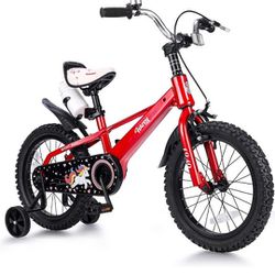 ONLYGU Kids Bike 14 16 Inch Kids Bicycle for Ages 3-6 with Training Wheels Easy Assembly Sturdy Magnesium Alloy Frame 95% pre Assembled 