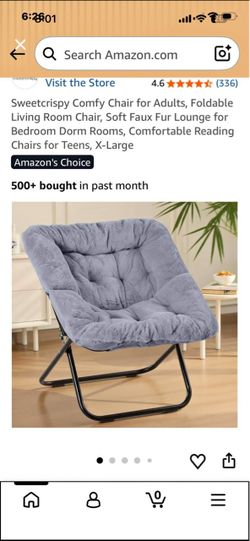 Sweetcrispy Foldable Faux Fur Lounge Chair