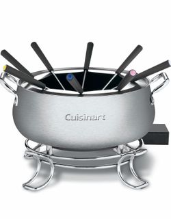 Cuisinart Fondue Pot Set, 3-Quart Stainless Steel Electric Fondue Pot for Chocolate, Cheese, Broth, and Oil