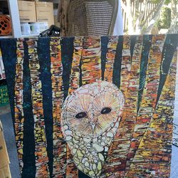 Owl Print Made With Cloth 