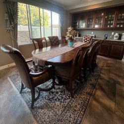 Custom Made Solid Wood Dining Room Set (Table And 8 Dining Chairs) 