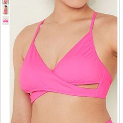 PINK Body Wrap Bikini Top Size L NW