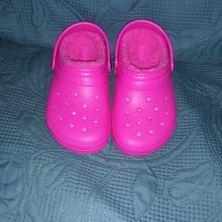 Crocs Classic Fur Lined Clogs Kids Ballerina Pink 203506_6QQ