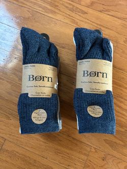 Born Men's cushion sole Crew Socks 12 Packs