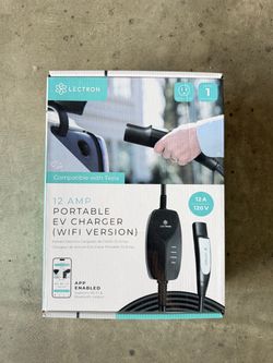 Lectron Level 1 Tesla EV Charger (WiFi) with App Control - 120V, 12 Amp, & 16 ft Cord - Portable Charger for Tesla EVs with NEMA 5-15 Plug - Compatibl