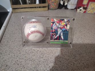 David Edkstien Signed Baseball And Card