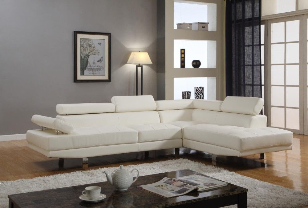 New! Modern White Leather Sectional *FREE SAME-DAY DELIVERY*