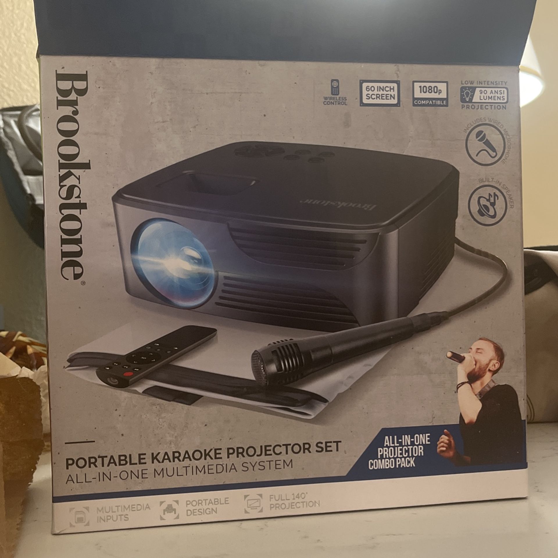 Brookstone Portable Karaoke Projector Set