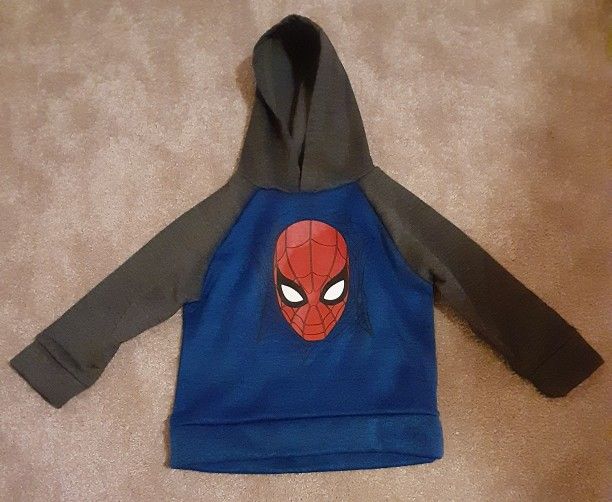 Little Kids' Size 3T Marvel Spider-Man Blue & Gray Polyester Pullover Hoodie