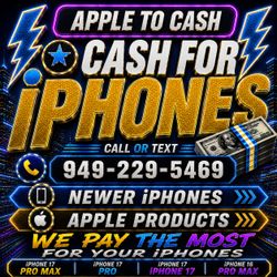 Cash for iPhones- iPhone 16 Pro 17 Pro Max Ultra 2 3 iPad Pro M4 M5 Macbook