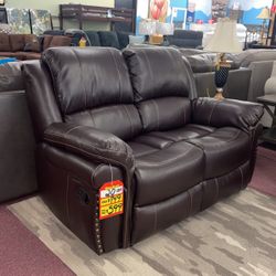 💥HUGE Blowout Furniture Sale!💥 Brand New Reclining Loveseat W/ Nailhead Trim! $50 Down Takes It Home Today!