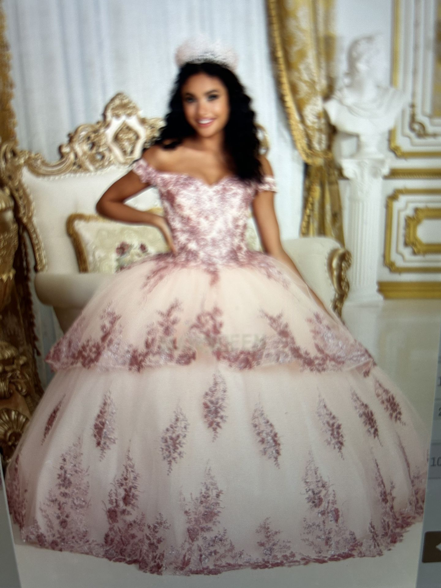 Stunning Pink Layered Quinceanera Dress Size 4, New