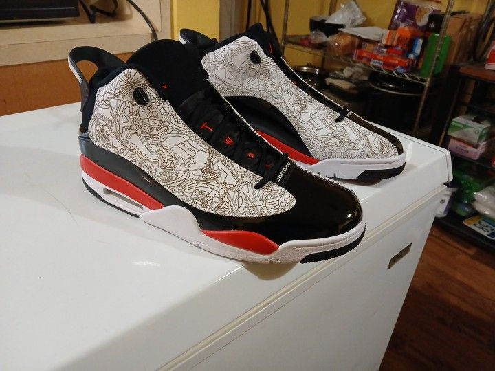 Jordans Dub Zero Red White Black Size 12 Brand New