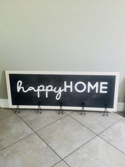 Wood Crafted “Happy Home” Wall Art Sign