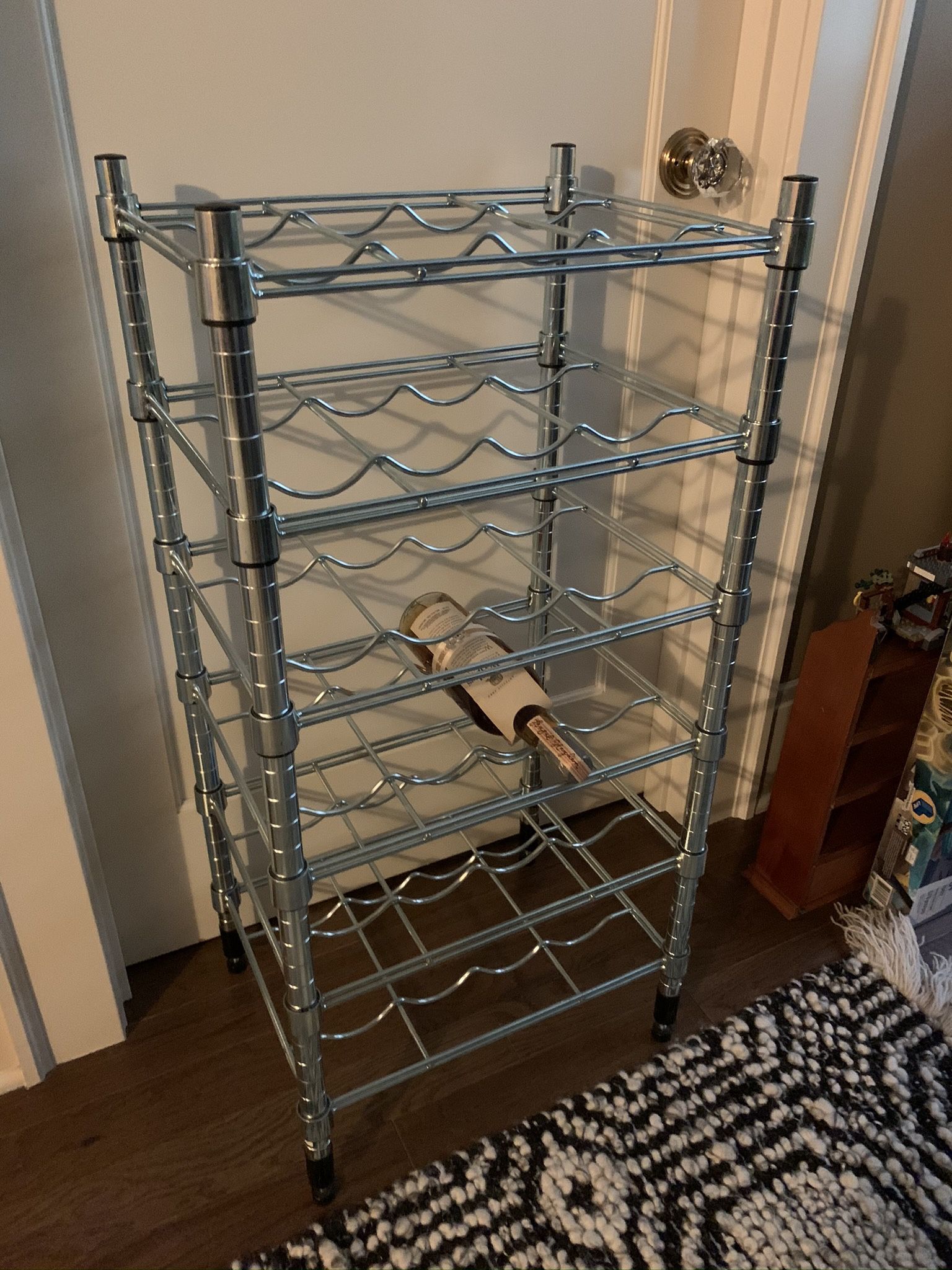 24 Bottle Wine Rack Modern Chrome Finish