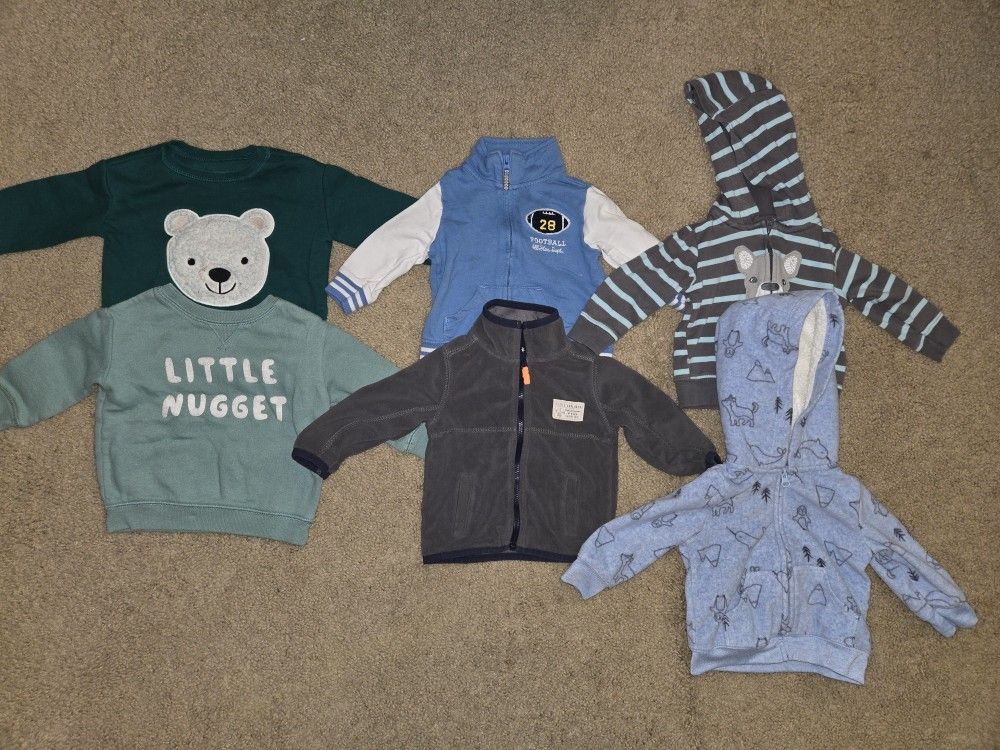 Baby Boy Clothes Size 6 Months Bundle of Rompers, Sweaters, Vests, & Jackets, etc.