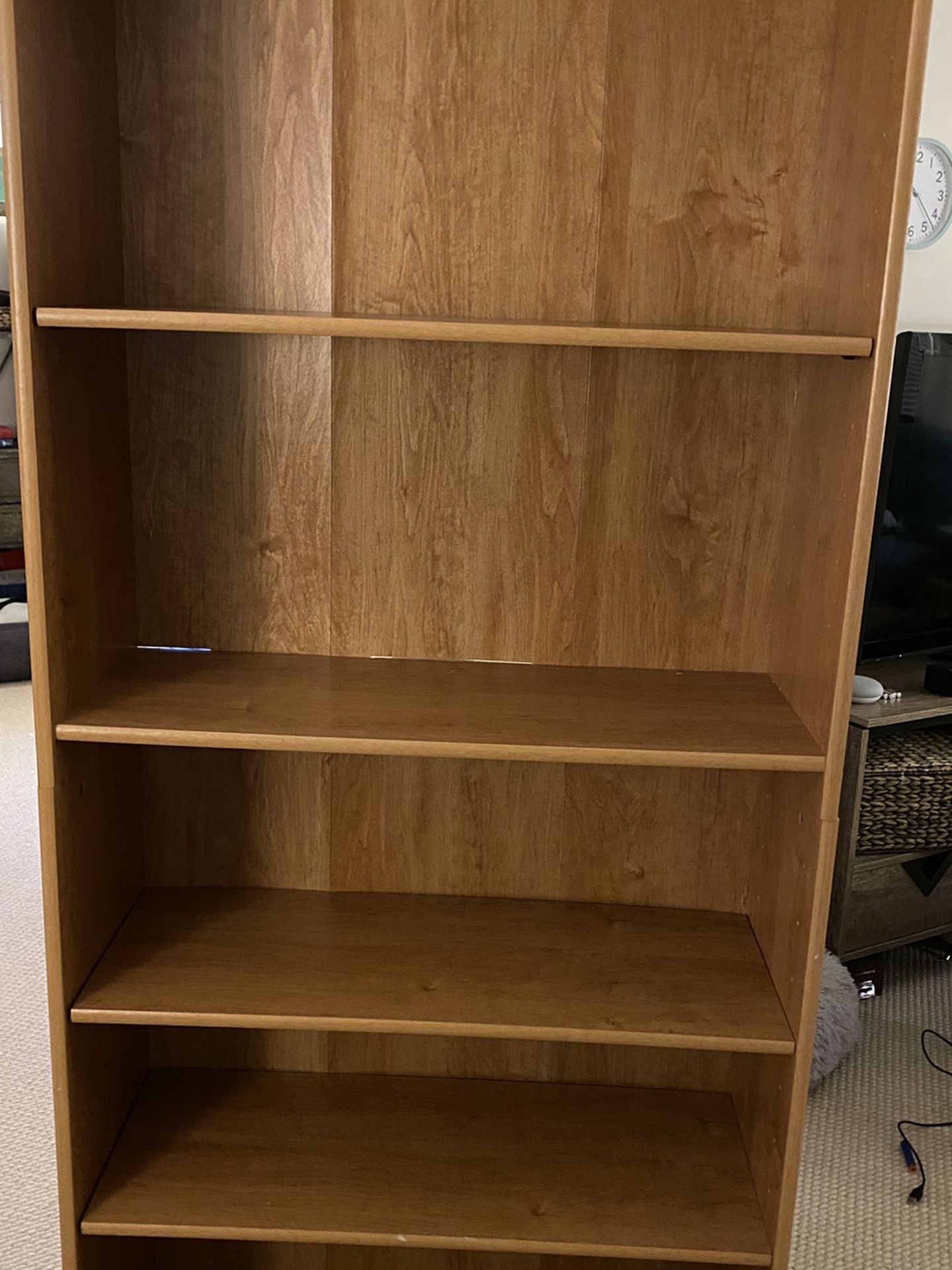 2 Natural Wood Book Shelves 6’ X 31” As A Pair Or Individually