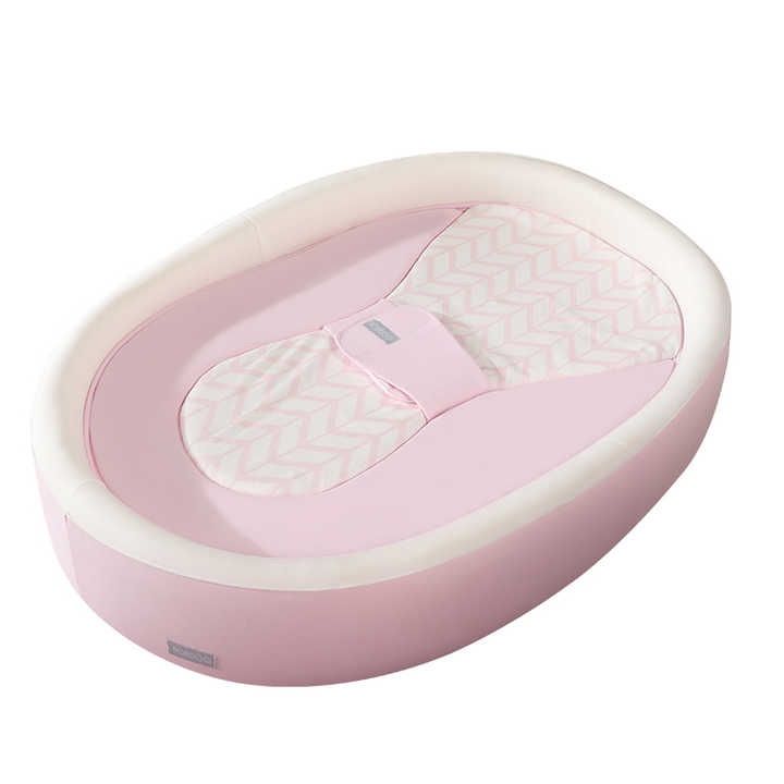 Kinbor Baby Newborn Lounger Baby Bed Bouncer for Co Sleeping 100% Cotton Portable Crib for Bedroom and Travel