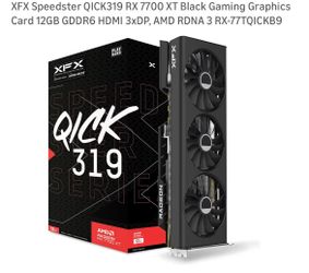 XFX Speedster QICK319 RX 7700 XT Black Gaming Graphics Card 12GB GDDR6