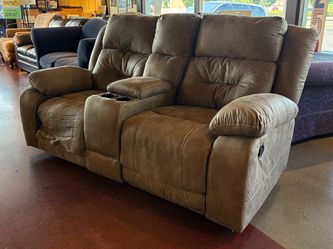 Manual One Side Recline Loveseat w/ Console