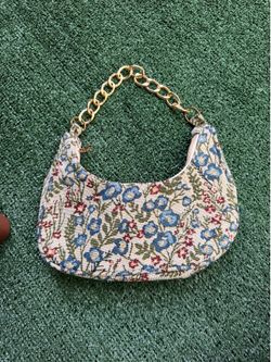 Gold Chain Multicolored Floral Bag