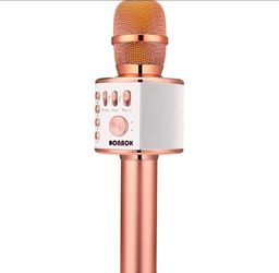 BONAOK Wireless Karaoke Microphone Rose Gold